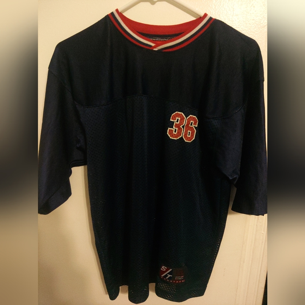 Navy Blue Jersey with Red Number 36